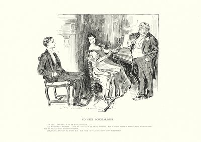 Ingen gratis stipendier (litho) af Charles Dana Gibson