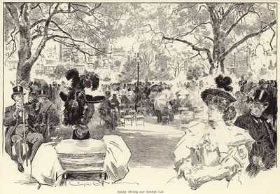 Søndag morgen, nær Stanhope Gate, Hyde Park af Charles Dana Gibson