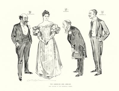 Den amerikanske pige i udlandet (litografi) af Charles Dana Gibson