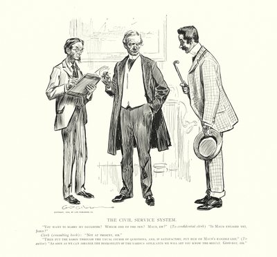 Det offentlige tjenestemandssystem (litho) af Charles Dana Gibson