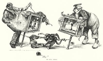 De rivaliserende operaer (litho) af Charles Dana Gibson