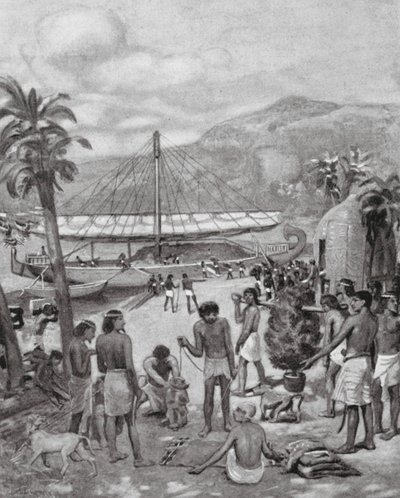 Tidlig handel i Egypten (litografi) af Charles Daniel Ward