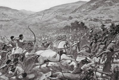 Sety I i Syrien, XIX. dynasti (litografi) af Charles Daniel Ward