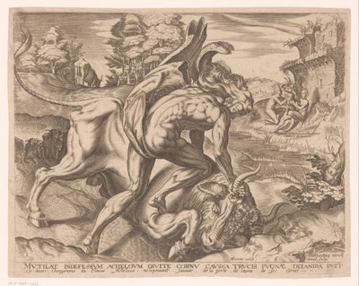 Hercules tæmmer den kretensiske tyr Labours of Hercules efter Frans Floris (serietitel) af Charles David
