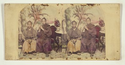 To medlemmer af den første japanske diplomatiske mission til USA:  Uidentificeret medlem (L) og Tateishi Onojirō-Noriyuki, tolk under uddannelse (R) af Charles DeForest Fredricks