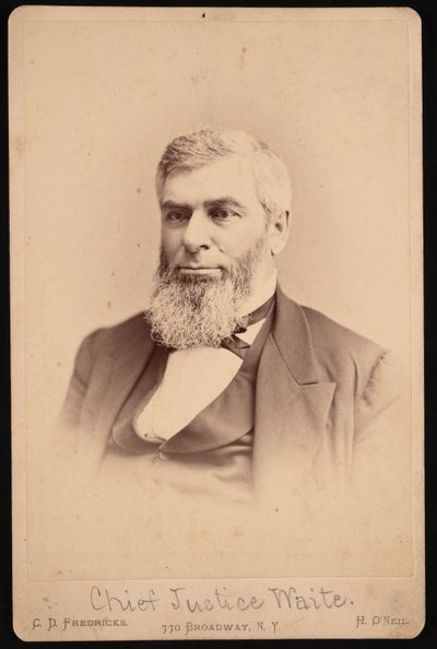 Portræt af Morrison Remick Mott Waite 1816-1888, før 1888 af Charles De Forest Fredricks
