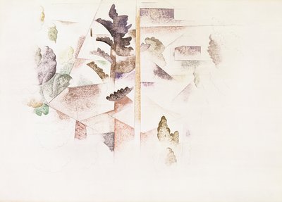 Bermuda, træer og arkitektur, ca. 1917 (wc på papir) af Charles Demuth