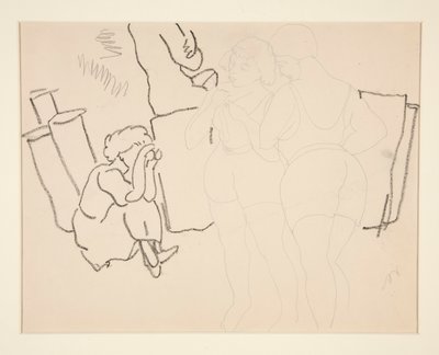 Fire figurer på stranden, sandsynligvis i Provincetown af Charles Demuth
