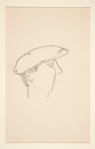 Head of Man Rygning (recto); Kvinde med paraply (verso) af Charles Demuth