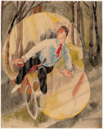 I Vaudeville, cykelrytteren af Charles Demuth
