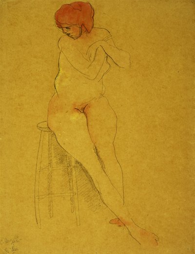 Siddende nøgen af Charles Demuth