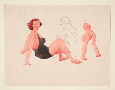 Tre kvinder på stranden, Provincetown af Charles Demuth