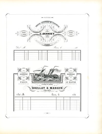 Forretningsbrevpapir til handels- og shippingvirksomheder (print) af Charles Derriey