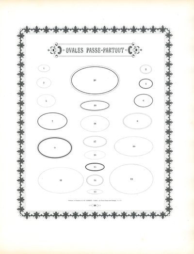 Ovale Passepartout-rammer (print) af Charles Derriey