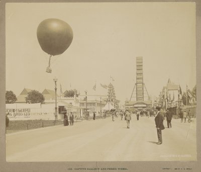 Ballon og pariserhjul i fangenskab, World Columbian Exposition, Chicago af Charles Dudley Arnold