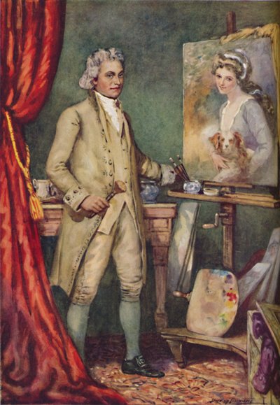 George Romney - På arbejde på et billede af sin yndlingsmodel, c1925 af Charles Dudley Tennant