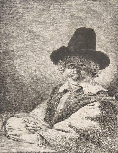Portræt af siddende mand i hat, 1782. af Charles Echard