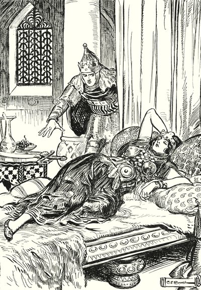 "Det lykkedes ham at få fat i krumsablen" (litografi) af Charles Edmund (after) Brock