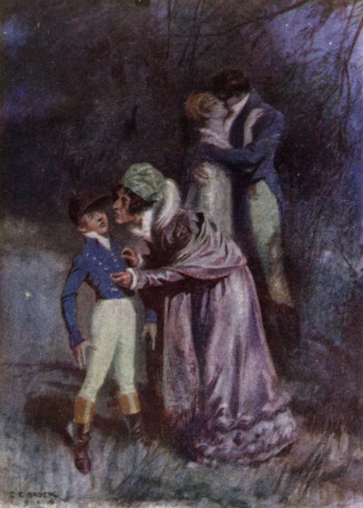 Illustration til The Amateur Gentleman af Jeffery Farnol (farve litho) af Charles Edmund (after) Brock