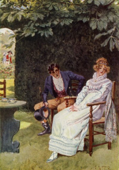 Illustration til The Amateur Gentleman af Jeffery Farnol (farve litho) af Charles Edmund (after) Brock