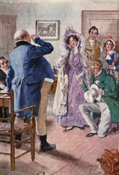 Illustration til The Pickwick Papers af Charles Dickens (farvelitografi) af Charles Edmund (after) Brock