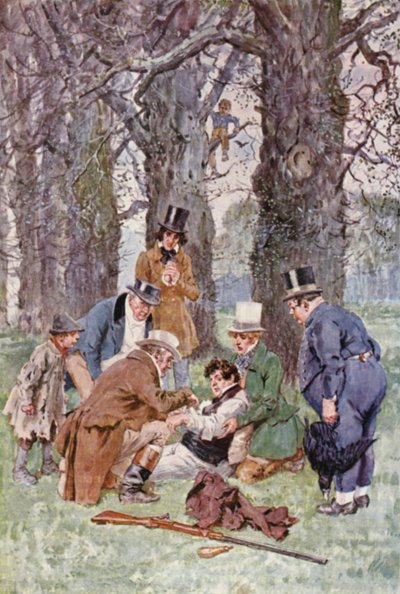 Illustration til The Pickwick Papers af Charles Dickens (farvelitografi) af Charles Edmund (after) Brock