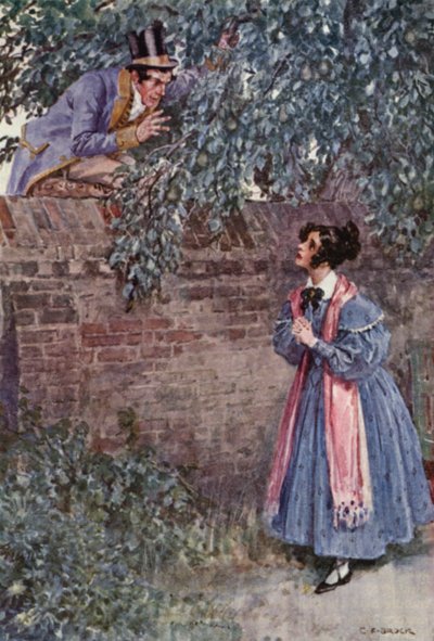 Illustration til The Pickwick Papers af Charles Dickens (farvelitografi) af Charles Edmund (after) Brock