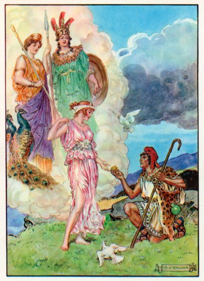 The Apple of Discord (farvelitografi) af Charles Edmund (after) Brock