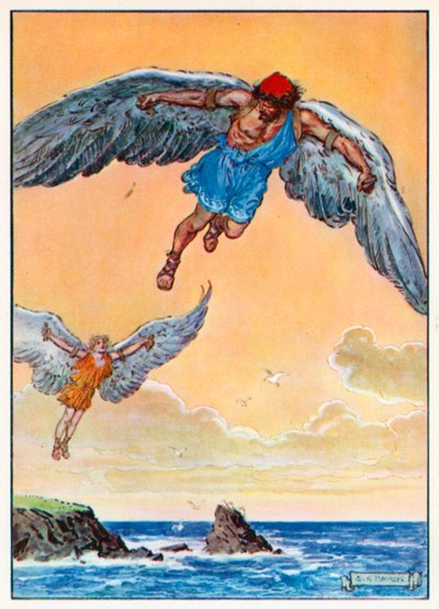 "Up they Rose, the Boy after his Father" (farvelitografi) af Charles Edmund (after) Brock