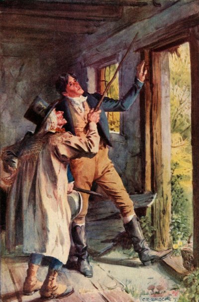 Han pegede på en rusten jernklammer, 1928. af Charles Edmund Brock