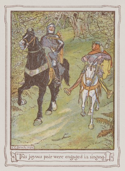 Illustration til Ivanhoe af Sir Walter Scott (farve litho) af Charles Edmund Brock