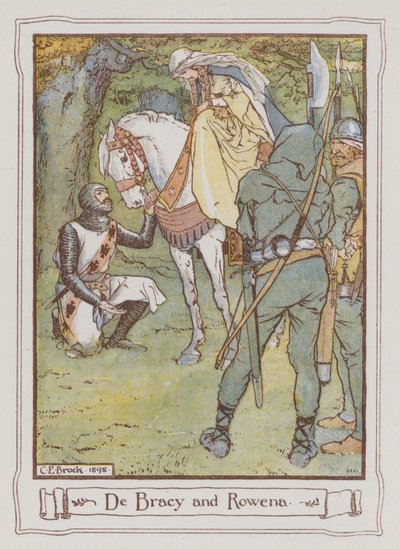 Illustration til Ivanhoe af Sir Walter Scott (farve litho) af Charles Edmund Brock