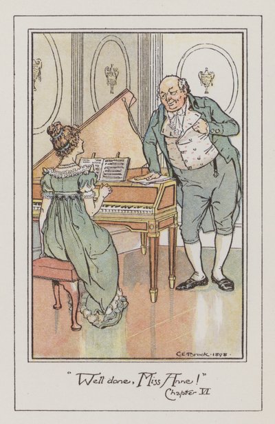 Illustration til Persuasion (farve litografi) af Charles Edmund Brock
