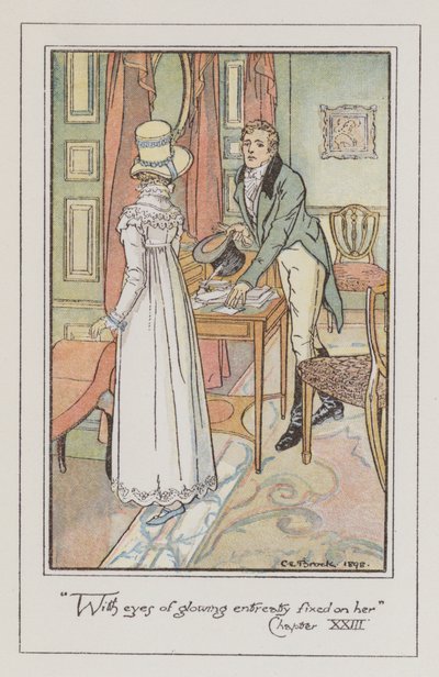 Illustration for Persuasion (farve litho) af Charles Edmund Brock