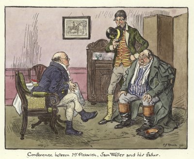 Illustration til Pickwick Papers af Charles Edmund Brock