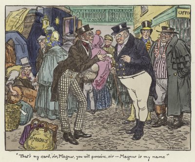 Illustration til Pickwick Papers af Charles Edmund Brock