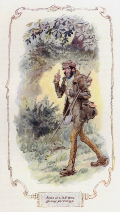 Isaac er en høj, slank, dyster person (farve litho) af Charles Edmund Brock