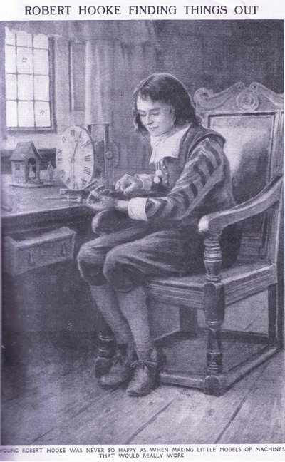 Robert Hooke finder ud af tingene af Charles Edmund Brock