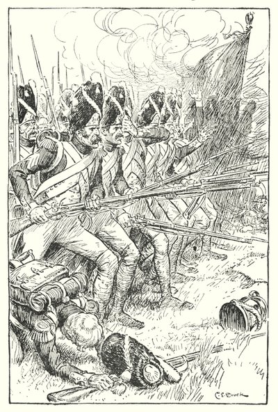 Den franske garde ved Waterloo (litho) af Charles Edmund Brock