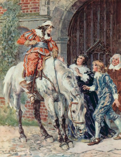 "Vi har lidt nederlag", scene fra Outwitted (farve litho) af Charles Edmund Brock
