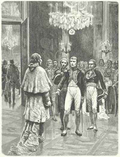 Napoleon modtager kardinal Ercole Consalvi på Tuileries-paladset, Paris af Charles Edouard Delort