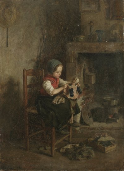 Påklædning af dukken, 1857 af Charles Edouard Frere