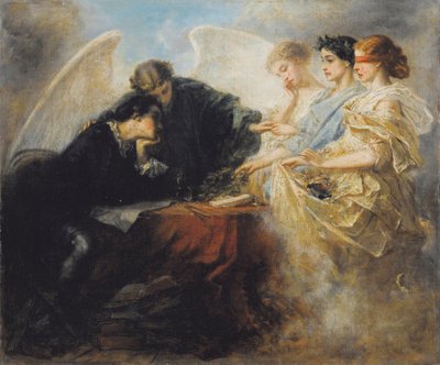 Ung mand ved korsvejen, 1856 af Charles Edouard de Beaumont
