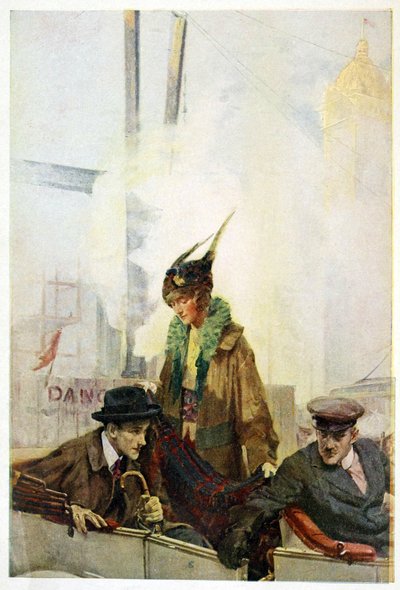 The Home-Coming of Bibbs, fra The Turmoil, pub. 1915 (farve litho) af Charles Edward Chambers