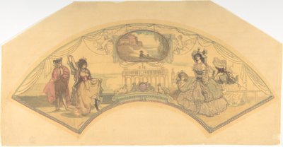 Fan Mount: The Spanish Piazza, 1896. af Charles Edward Conder