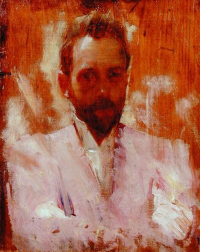 Portræt af maleren Sir Ernest Arthur Streeton (1867-1943) (olie på panel) af Charles Edward Conder