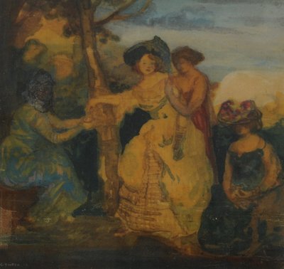 Spåkonen, 1890-1900 (wc på papir) af Charles Edward Conder