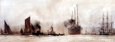 Ved Themsen, Gravesend af Charles Edward Dixon