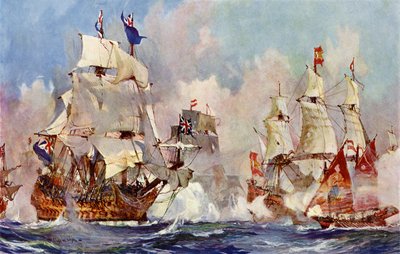 Prins George i slaget ved Malaga, 1704 af Charles Edward Dixon