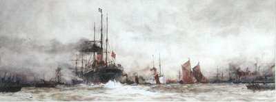 Themsen ved Blackwall Reach af Charles Edward Dixon